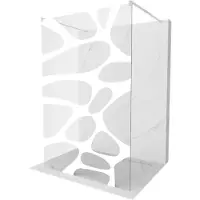 Mexen Kioto paroi de douche 140 x 200 cm, motif blanc 8 mm, nickel brossé - 800-140-002-97-97