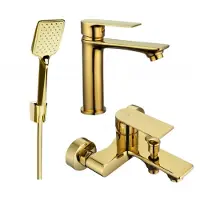 Mexen Royo R62 Ensemble lavabo et bain avec accessoires dorés (72203R62-50)