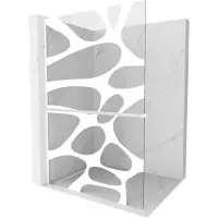 Mexen Kioto+ L Paroi de douche avec tablette de plain-pied 70 x 200 cm, motif blanc, blanc - 800-070-123-20-97