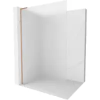 Mexen Kioto L Paroi de douche à l'italienne 110 x 200 cm, verre de lait, cuivre brossé - 800-110-103-65-30