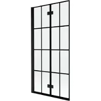 Mexen Mist Paroi de douche à 2 panneaux, gauche 90 x 150 cm, grille noire, noir - 8A9-090-002-70-77-L