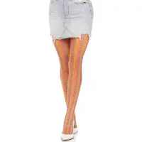 Leg avenue Collants en filet au crochet arc-en-ciel.