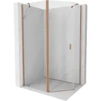 Mexen Mist cabine de douche pentagonale asymétrique pivotante 100 x 90 cm, transparent, cuivre brossé - 8A8-100-090-65-00