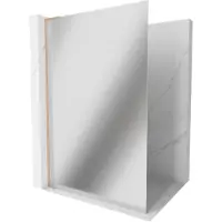 Mexen Kioto L Paroi de douche à l'italienne 110 x 200 cm, miroir, cuivre brossé - 800-110-103-65-50