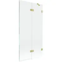 Mexen Lunar Paroi de douche à 2 panneaux, droite 90 x 150 cm, transparent, or brossé - 897-090-100-55-00-P