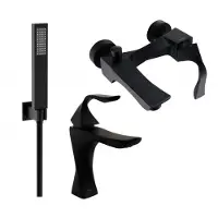 Mexen Estrella R02 Mélangeur lavabo et baignoire avec accessoires, noir (72303R02-70)