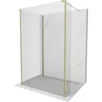 Mexen Kioto Cabine de douche à l'italienne 130 x 105 x 30 cm, transparent, or - 800-130-105-221-50-00-030