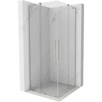 Mexen Velar L Duo cabine de douche coulissante 100 x 100 cm, transparent, nickel brossé - 871-100-100-02-03-97