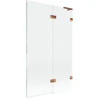 Mexen Lunar L Badewannenfaltwand 2-teilig rechts 110 x 150 cm, transparent, Roségold - 897L-110-100-60-00-P