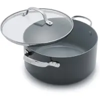 Greenpan Valencia Pro Hard Anodis sain c ramique antiadh sive 5qt Stock Pot avec couvercle PFAS sans induction lave-vaisselle fourre