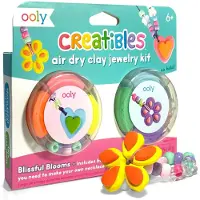 Ooly Ensemble de bijoux créatifs : pâte à modeler séchant à l'air libre, fleurs, 6 couleurs