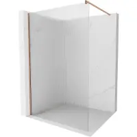Mexen Paroi de douche Kioto Walk-in 70 x 200 cm, bandes de 8 mm, cuivre brossé - 800-070-101-65-09