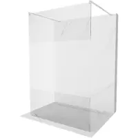 Mexen Kioto paroi de douche autoportante 110 x 200 cm, transparent/mat 8 mm, nickel brossé - 800-110-002-97-35
