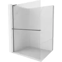 Mexen Kioto+ L paroi de douche avec étagère Walk-in 90 x 200 cm, noir, gun metal - 800-090-123-95-09