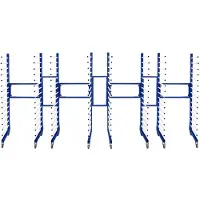 Monster Chariots de Séchage Combinables en Acier Bleu x4 & 3 Connecteurs ¿ 25KG / Niveau, 15 Étages, Jusqu¿à 375KG - Étagères Interconnectables sur Roulettes ¿ Peinture Planches Atelier Art Bricolage
