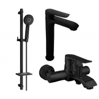 Mexen Pecos DQ40 Mélangeur lavabo et baignoire avec accessoires, noir (72713DQ40-70)