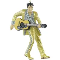Kurt S. Adler Ornement Elvis en Costume Dor? avec Guitare - - D?coration ?l?gante et Festive pour No?l
