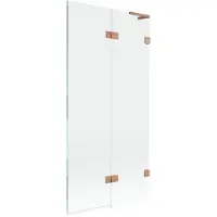 Mexen Lunar L Paroi de douche à 2 volets, droite 90 x 150 cm, transparent, cuivre brossé - 897L-090-100-65-00-P