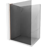 Mexen Kioto L Paroi de douche à l'italienne 80 x 200 cm, graphite, cuivre brossé - 800-080-103-65-40
