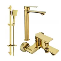 Mexen Royo DQ45 Mélangeur lavabo et baignoire avec accessoires, or (72213DQ45-50)