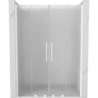 Mexen Velar Duo porte de douche coulissante 160 cm, givrée, blanche - 871-160-000-32-20