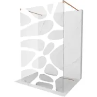 Mexen Kioto paroi de douche à poser 130 x 200 cm, blanc motif 8 mm, cuivre brossé - 800-130-002-65-97