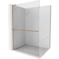 Mexen Kioto+ L paroi de douche avec étagère Walk-in 70 x 200 cm, transparent, laiton brossé - 800-070-123-65-00