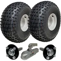 Parnells Kit de remorque quad quad 22x11,00-8 à boutons Roues, essieux, attelage coulé Capacité 310 kg