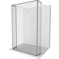 Mexen Kioto Paroi de douche sur pied 100 x 30 x 30 cm, motif noir, nickel brossé - 800-100-030-222-97-70-030