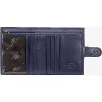 WITTCHEN Portefeuille en cuir pour homme avec fermeture à bouton-pression, bleu marine, cuir naturel