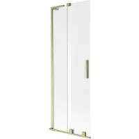 Mexen Paravent de baignoire Velar L 2 battants coulissants 70 x 150 cm, givre, or brossé - 896-070-003-31-55