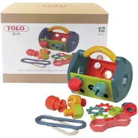Tolo Bote outils Bio | Ensemble d'outils d'ingnierie pour enfants de 14 pices avec tournevis, connecteurs de cl, vis, boulons, crous et en