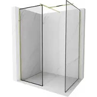 Mexen Kioto Paroi de douche à l'italienne 120 x 90 cm, motif noir, or - 800-120-202-50-70-090
