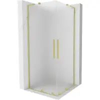 Mexen Velar L Duo Cabine de douche Porte coulissante 100 x 100 cm, satinée, or brossé - 871-100-100-02-33-55