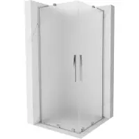 Mexen Velar L Duo cabine de douche coulissante 100 x 100 cm, Frost, chrome - 871-100-100-02-33-01