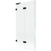 Mexen Lunar L Paroi pliante pour baignoire, 2 parties, côté gauche 90 x 150 cm, transparent, noir - 897L-090-100-70-00-L
