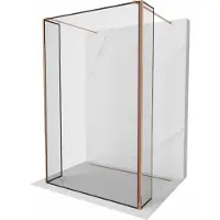 Mexen Kioto Paroi de douche sur pied 110 x 30 x 30 cm, motif noir, or rose - 800-110-030-222-60-70-030