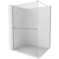 Mexen Kioto+ paroi de douche avec tablette à poser 70 x 200 cm, transparent, nickel brossé - 800-070-121-97-09