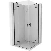 Mexen Mist H Duo cabine de douche battante 90 x 90 cm, transparent, noir - 8A5-090L-090P-70-00