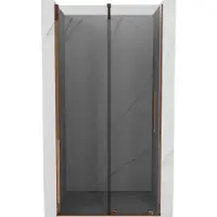 Mexen Porte de douche Velar 110cm graphite/or rose tempéré