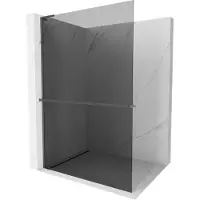 Mexen Kioto+ L paroi de douche avec étagère Walk-in 80 x 200 cm, graphite, gun gray brossé - 800-080-123-66-40