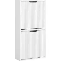 SoBuy meuble à chaussures - 50 × 19 × 100 cm - blanc - ultra-mince & flexible à assembler