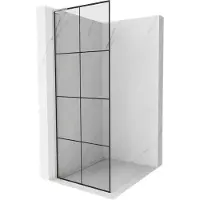Mexen Kioto L Paroi de douche à l'italienne 70 x 200 cm, motif noir, nickel brossé - 800-070-103-97-77