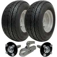 Parnells Kit remorque 20.5x8.00-10 Roues roues à grande vitesse légales pour la route, essieux à contre-courant et attelage moulé
