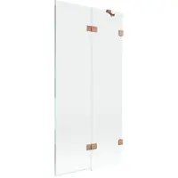 Mexen Lunar Paroi de douche à 2 volets, droite 90 x 150 cm, transparent, cuivre brossé - 897-090-100-65-00-P