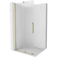 Mexen Velar Paroi de douche à l'italienne 75 x 200 cm, verre de sable 8 mm, or - 871-075-000-33-50