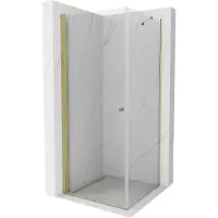 Mexen Pretoria Cabine de douche inclinable 100 x 100 cm, transparent, doré - 852-100-100-50-00