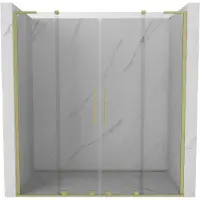 Mexen Velar L Duo porte de douche coulissantes 170 cm, transparentes, or brossé - 871-170-003-02-55