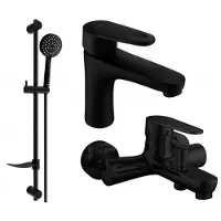 Mexen Kama DF75 Mélangeur lavabo et baignoire avec accessoires, noir (72503DF75-70)