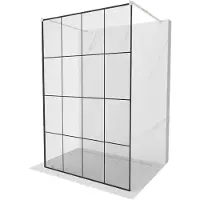 Mexen Kioto paroi de douche 140 x 200 cm, motif noir 8 mm, nickel brossé - 800-140-002-97-77